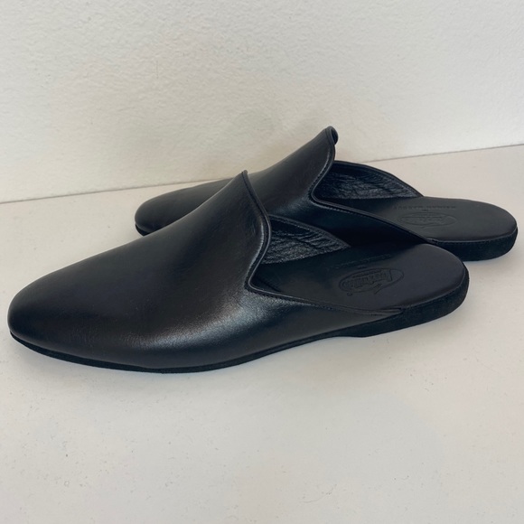 Calzaturificio Farfalla Mens Leather Slipper Black - Picture 6 of 8